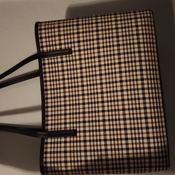 Tory Burch Blake Center Zip Plaid Tote. - Picture 3 of 6